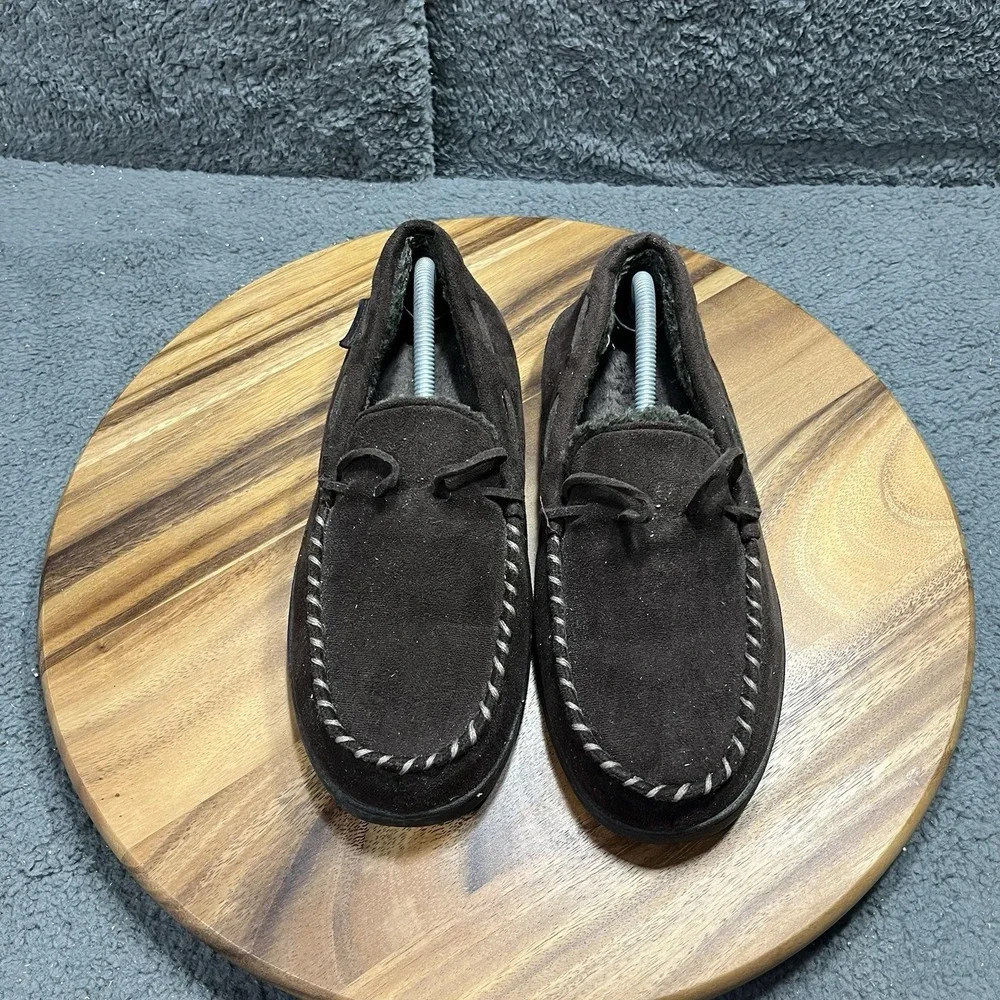 DOCKERS‎ Men's 9-10 lace Up Flat Slippers Shoes Brown Sandals Cotton